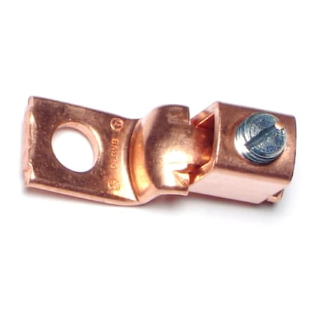 Midwest Fastener One-Hole Compression Lug, 4 AWG to 14 AWG Max, Copper, None, 4 PK 76202